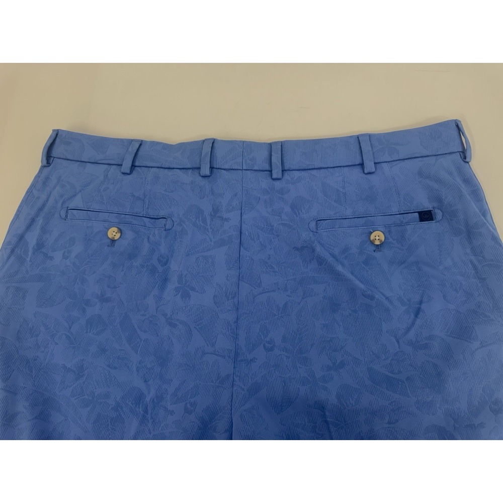 NWT Peter Millar Crown Sport Salem Shadow Stripe Floral Golf Shorts Blue 40 $115 - Picture 7 of 9